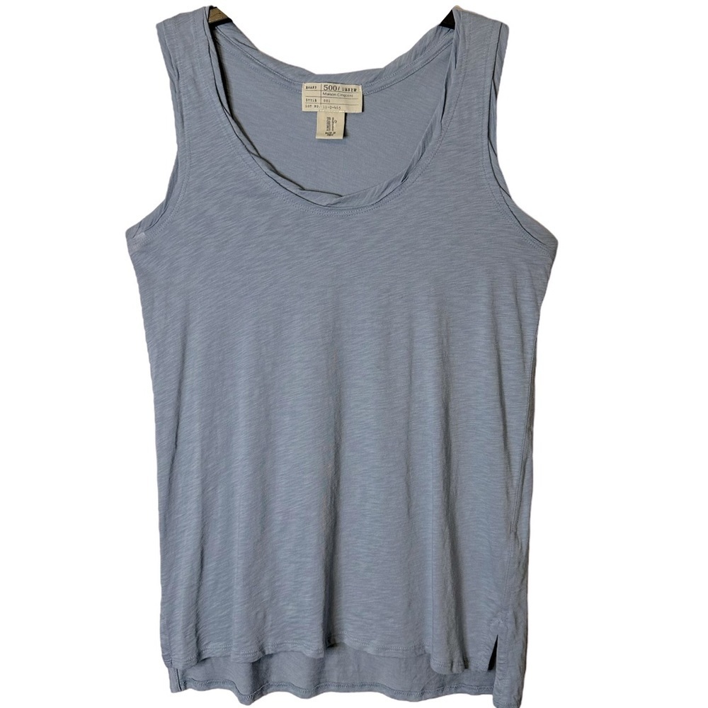 Maison Cinqcent‎ 500 Blue/Gray Tank Top 100% Pima Cotton Size Small